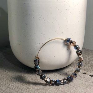 Alex and Ani beaded bracelet gold & amber tones